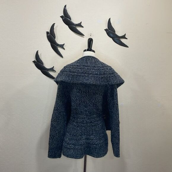 Anthropologie Elsamanda Wool Blend Shawls Collar Open Waterfall Cardigan - M - Picture 4 of 13
